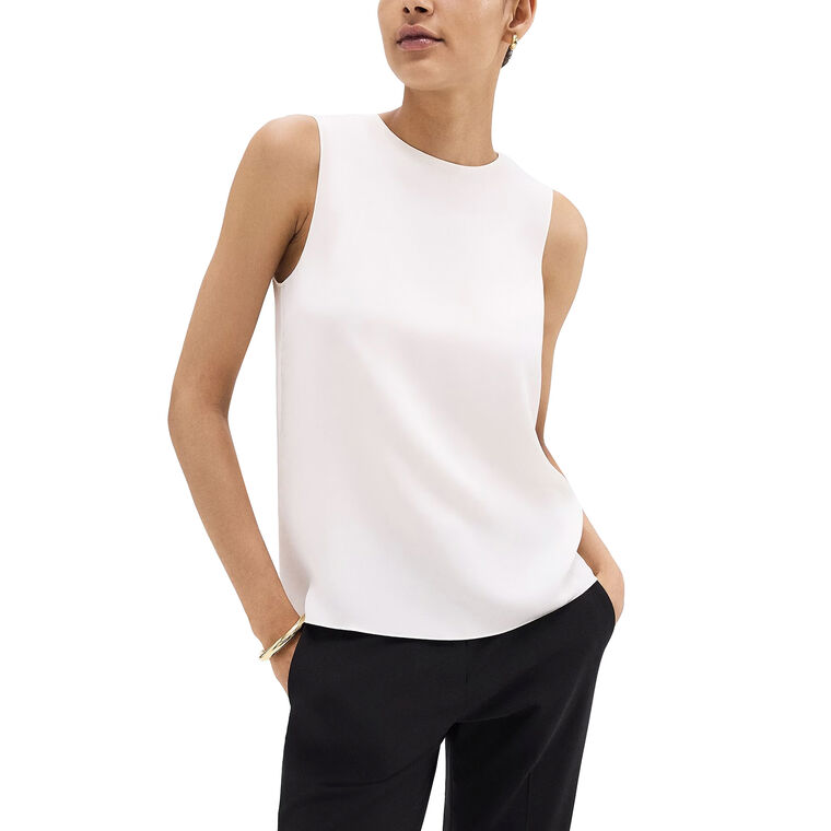 Modern Straight Silk Shell Top image number null
