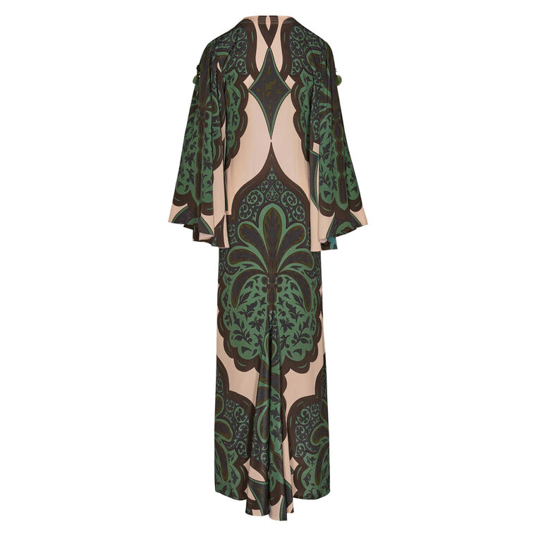 Landscapes Long Sleeve Silk Maxi Dress image number null