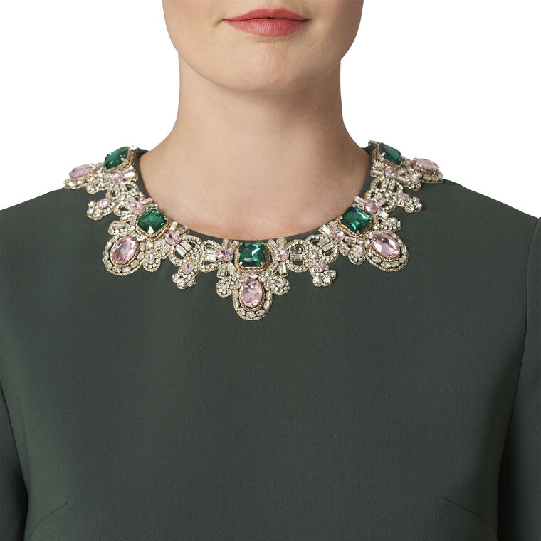Jewel Collar Shift Dress image number null