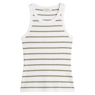 Striped Ribbed Scoop-Neck Tank