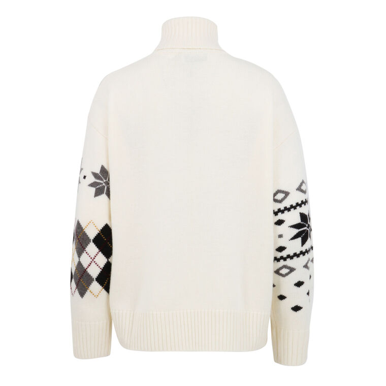 Mixed Fair Isle Roll Neck Sweater image number null