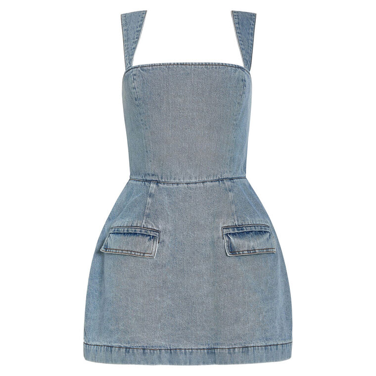 Bethany Sleeveless Denim Skort Romper image number null