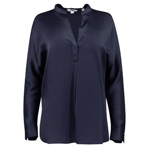 Silk Satin Band Collar Blouse