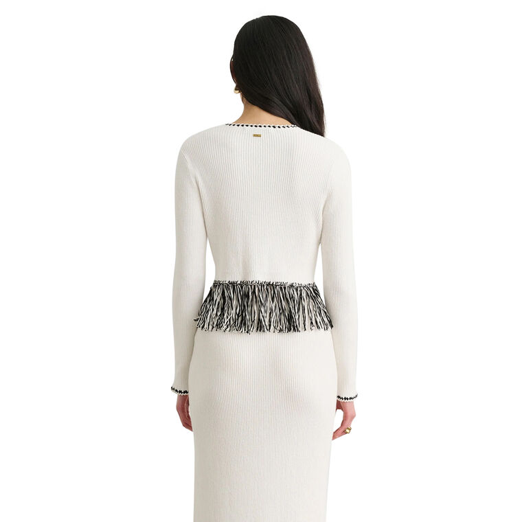 Monroe Long Sleeve Fringe Cardigan image number null