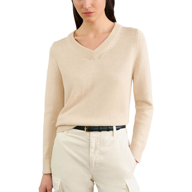 Priya Long Sleeve V-Neck Pullover Sweater image number null