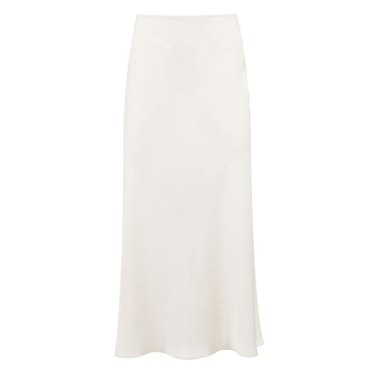 Miranda Scallop Bias-Cut Silk Skirt image number null