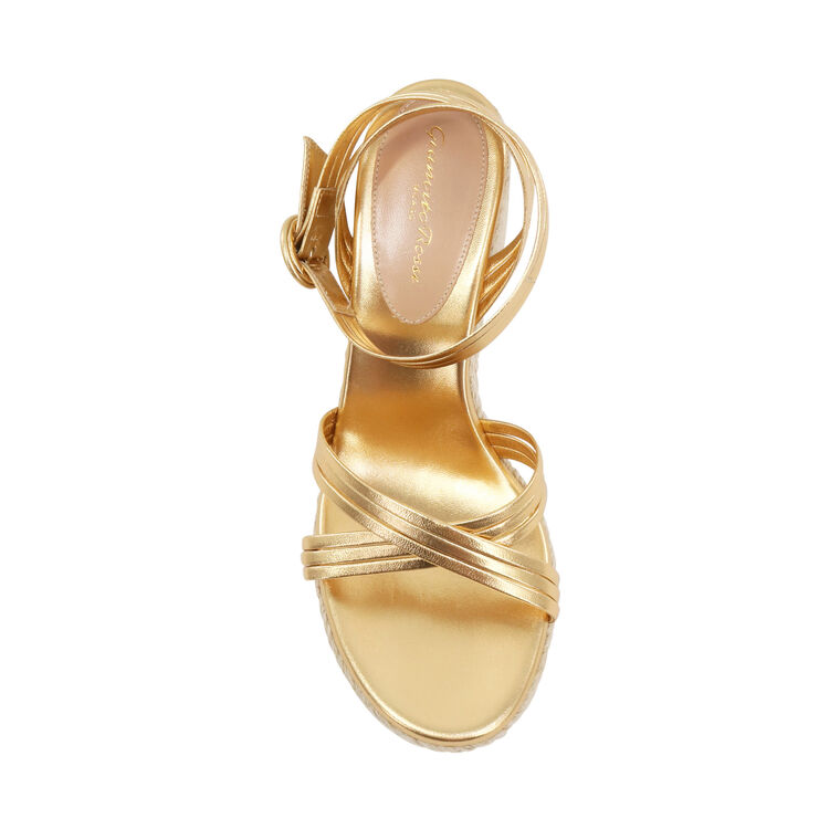 Strappy Metallic Wedge Sandals image number null