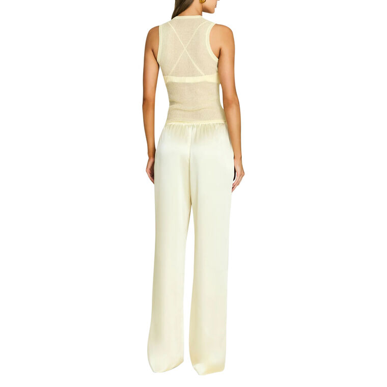 Lillian Straight-Leg Satin Pant image number null