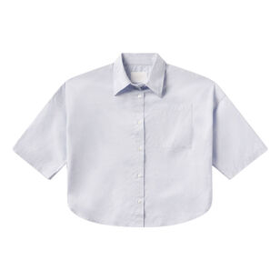 Frances Cropped Cape Button Up Top