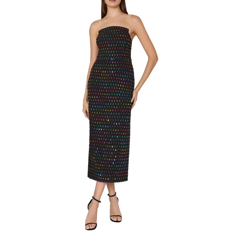 Izabela Beaded Sequin Column Dress image number null