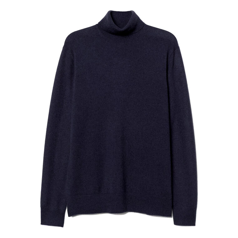 Wool-Cashmere Drop-Shoulder Turtleneck Sweater image number null