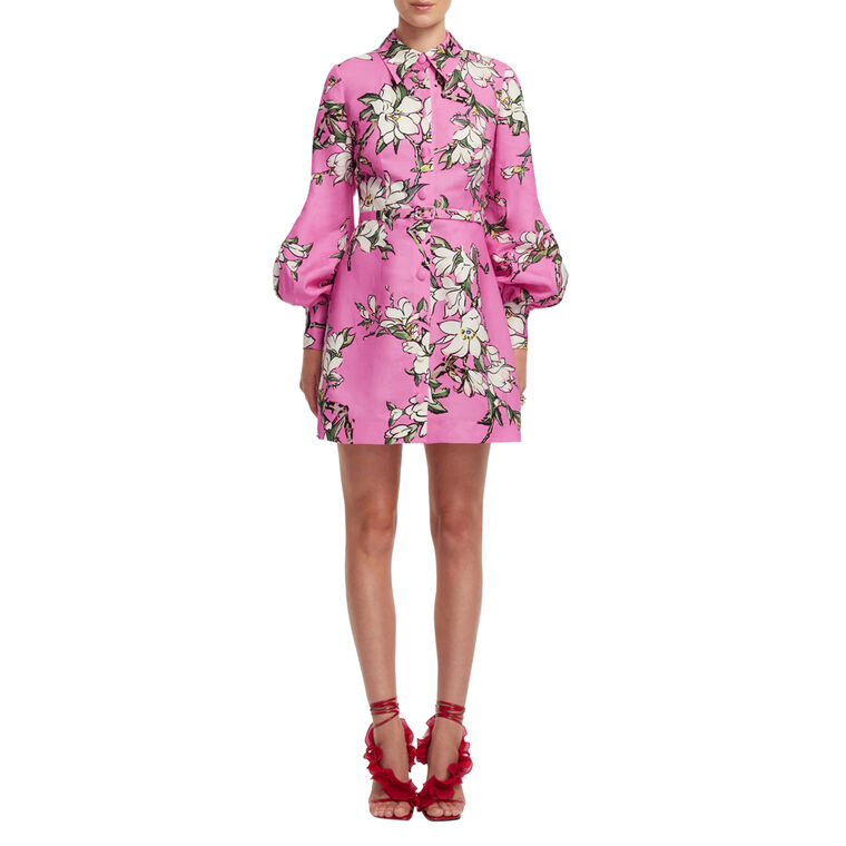 Luminous Long Sleeve Belted Mini Dress image number null