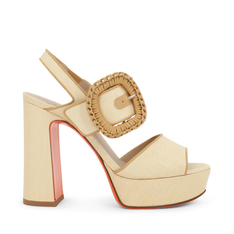 Sole Raffia Platform Sandals image number null