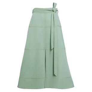 Hudley Belted Denim Midi Skirt