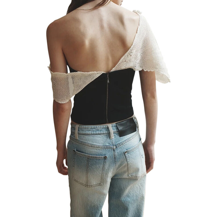 Beau Crochet Drape Bustier Top image number null