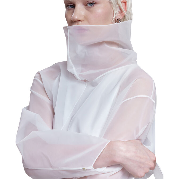Long Sleeve Nylon Organza High Neck Top image number null
