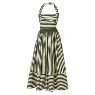 Halterneck Midi Dress With Ruched Bodice