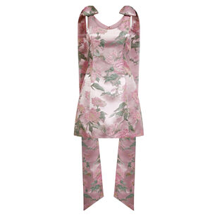 Gita Brocade Sleeveless Scoopneck Mini