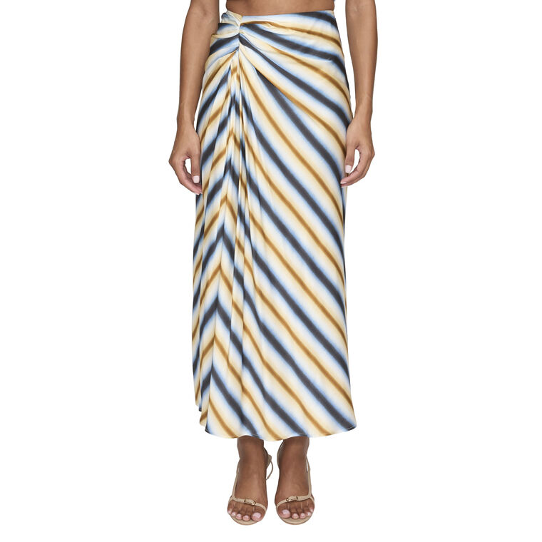 Jean Striped Midi Skirt image number null