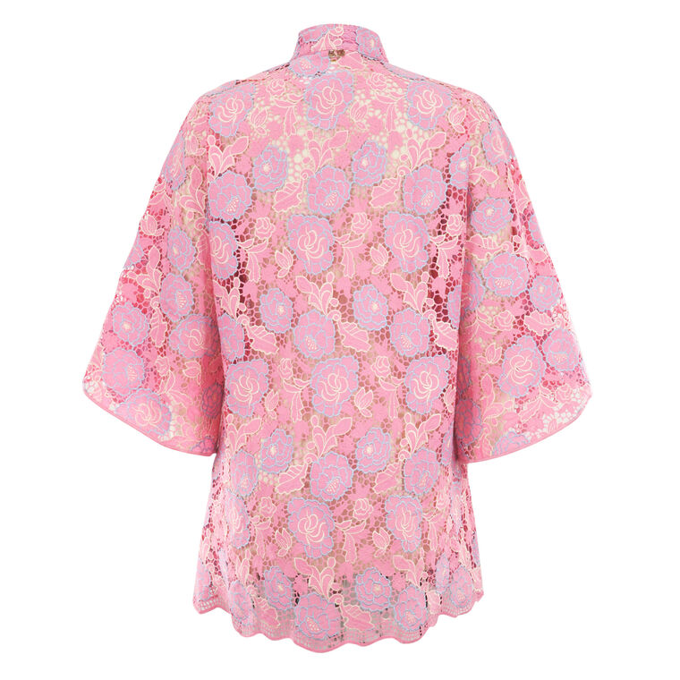 Rosette Shimmer Lace Mini Caftan image number null