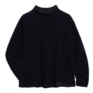 Monterey Rolled Funnel Neck Pointelle Sweater
