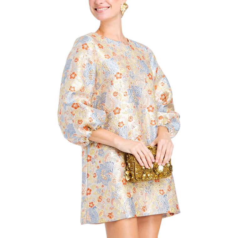 Rosanna Metallic Floral Jacquard Mini Dress image number null