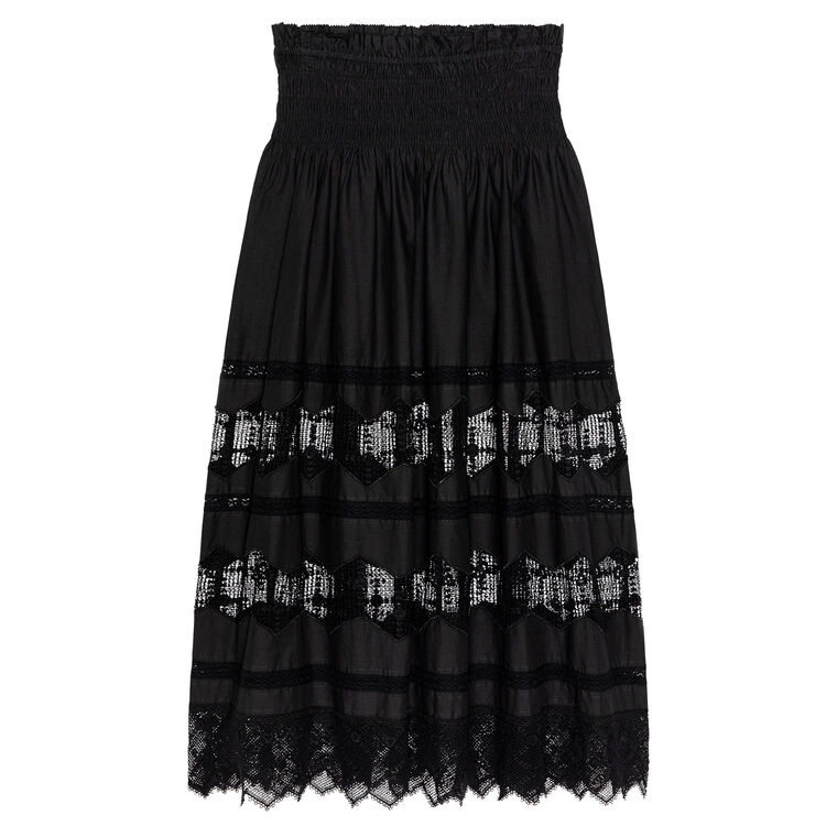 The Rosette Crochet Canary Midi Skirt image number null