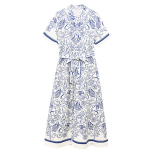 Audria Belted Linen Midi Dress