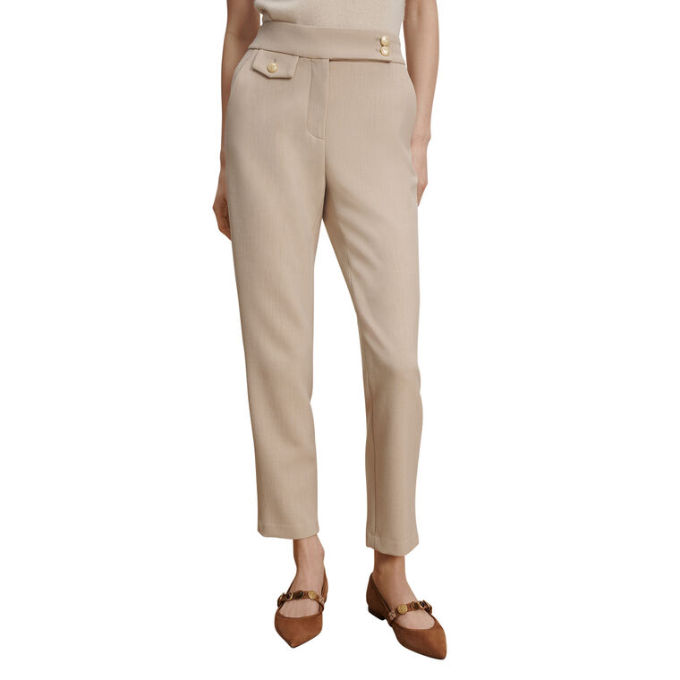 Renzo High-Rise Slim-Leg Pant image number null