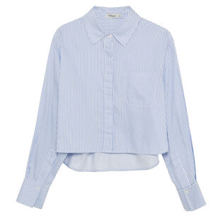 Renata Long Sleeve Cropped Striped Shirt