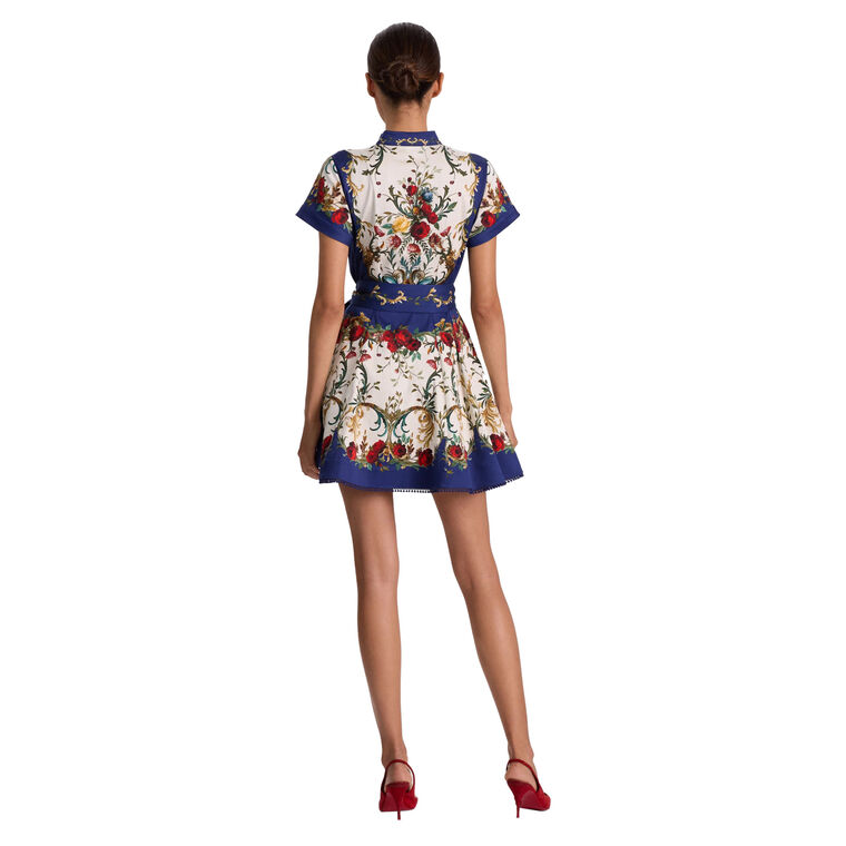 Lucy Short Sleeve Mini Shirt Dress With Tie Belt image number null