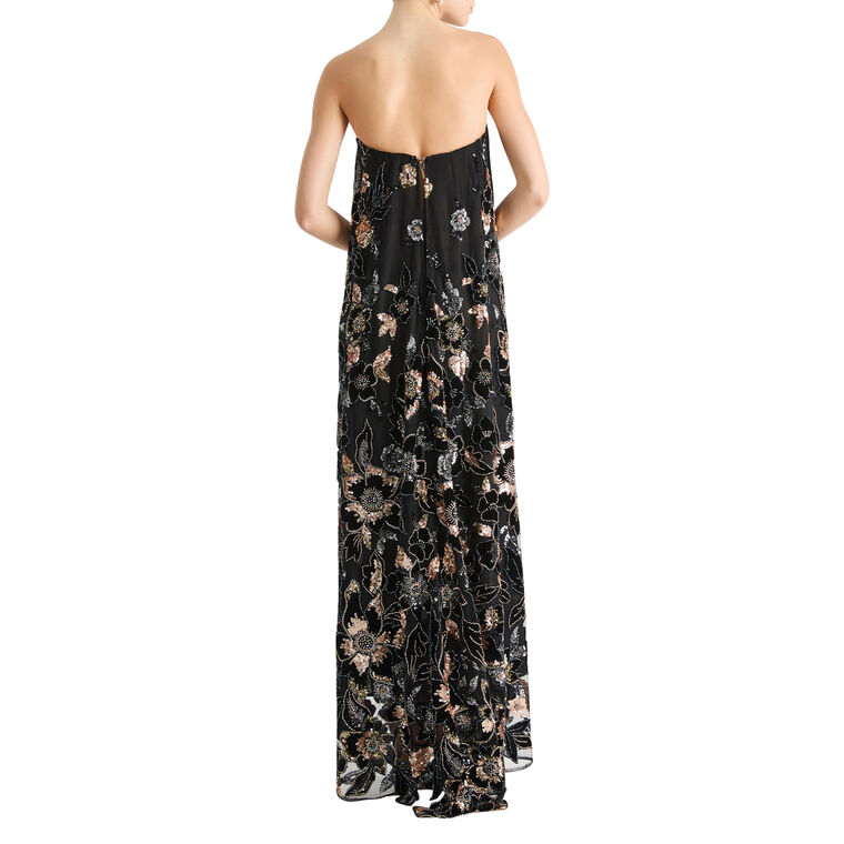Margot Floral Beaded Strapless Gown image number null