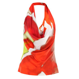 Liora Backless Silk Halterneck Top