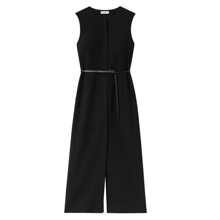 Sleeveless Sheath Midi Dress With Leather Belt image number null