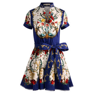 Lucy Short Sleeve Mini Shirt Dress With Tie Belt