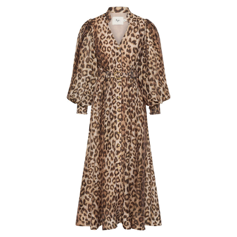 Isabella Long Sleeve Belted Midi Shirtdress image number null