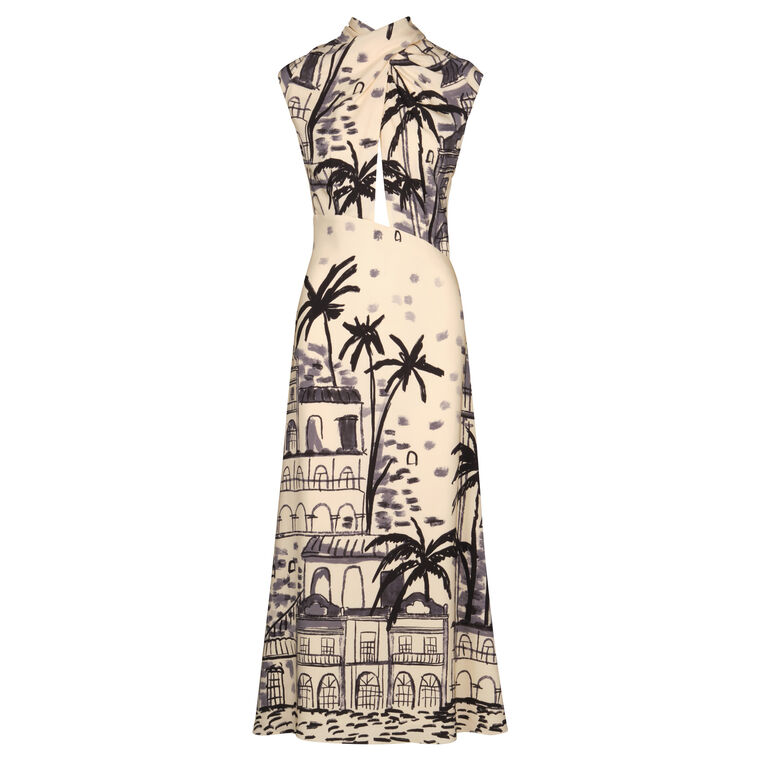 Interdimensional Sleeveless Silk Midi Dress image number null