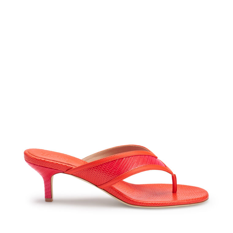 Koko Embossed Leather Flip Flop Mule image number null