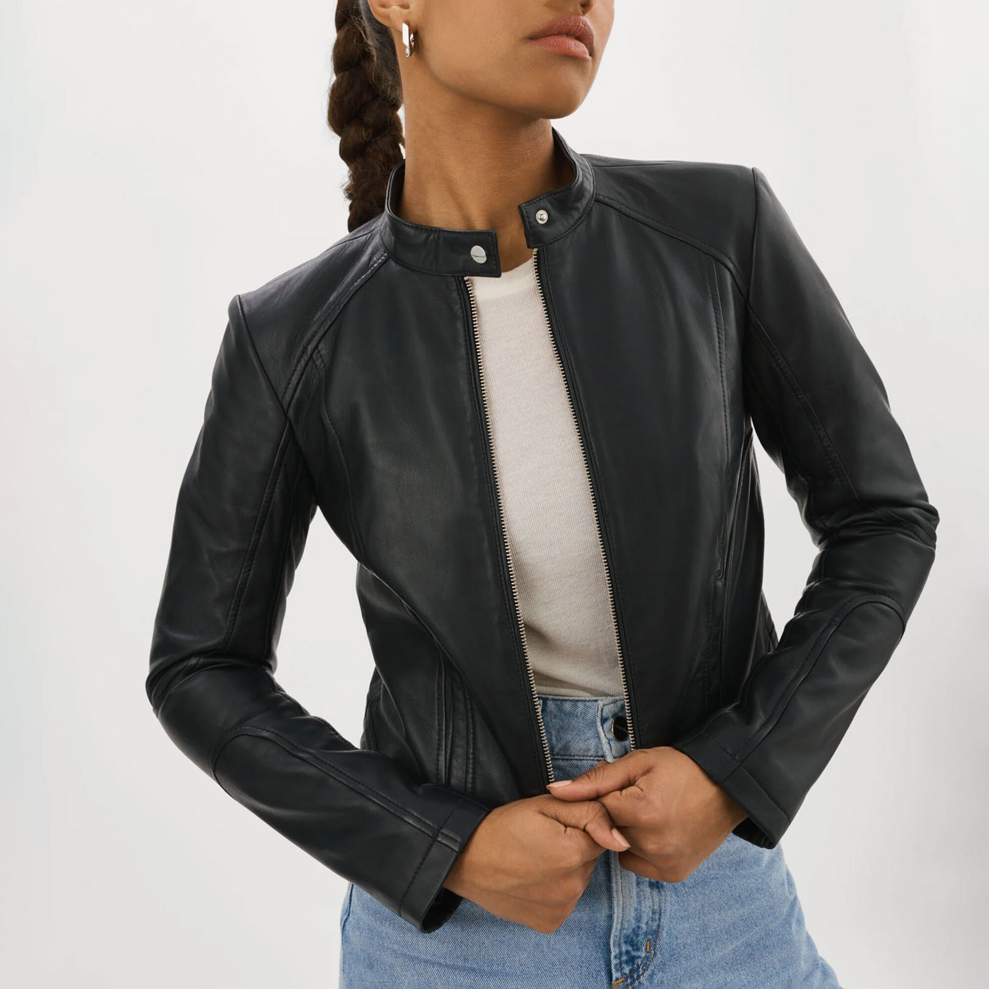 Lamarque leather racer jacket store