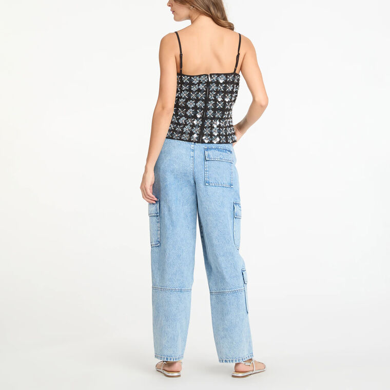 Ivy Flower Sequin Top image number null