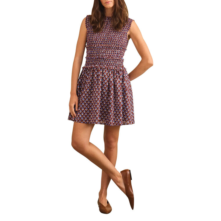 Gweneth Sleeveless Smocked Mini Dress image number null