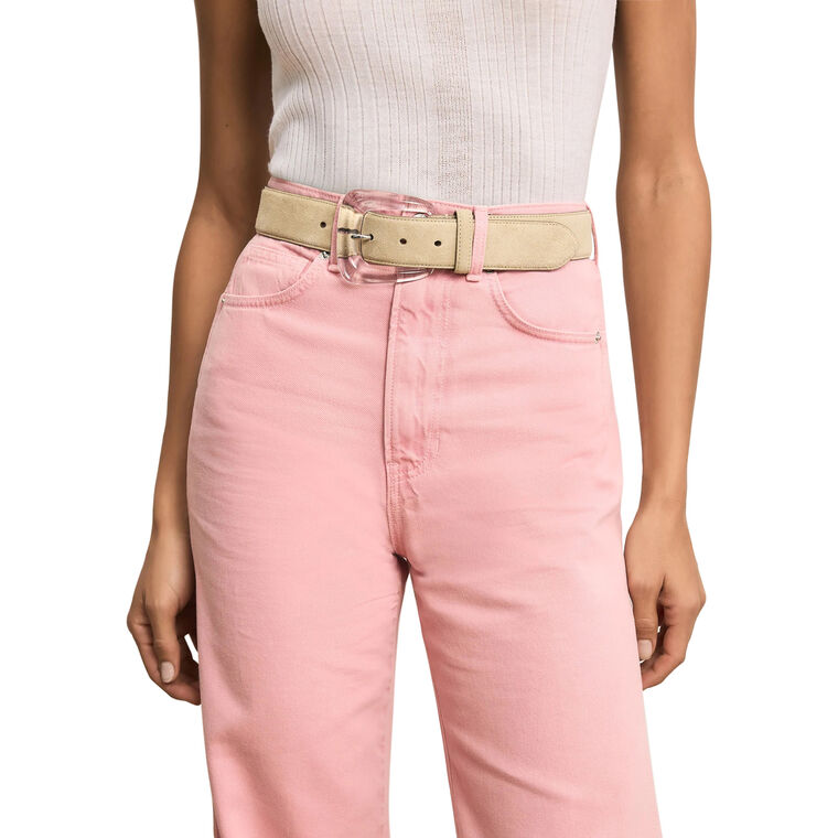 Arch Resin-Buckle Suede Belt image number null