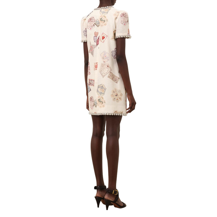Hypnotic Jewel-Embellished Mini Shift Dress image number null