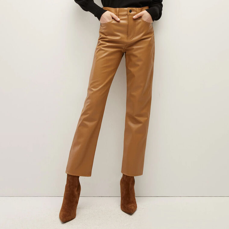 Joey Vegan Leather Straight Leg Pant image number null