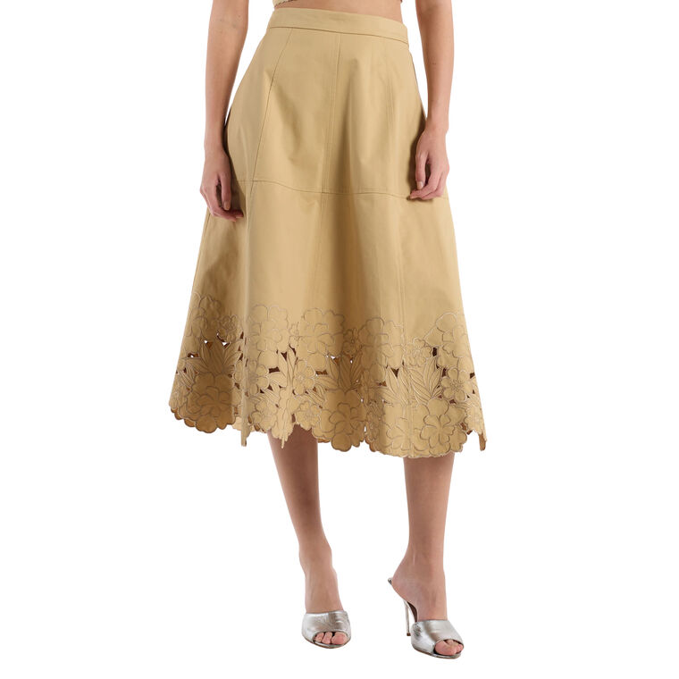 Bobbi Laser-Cut Hem Midi Skirt image number null