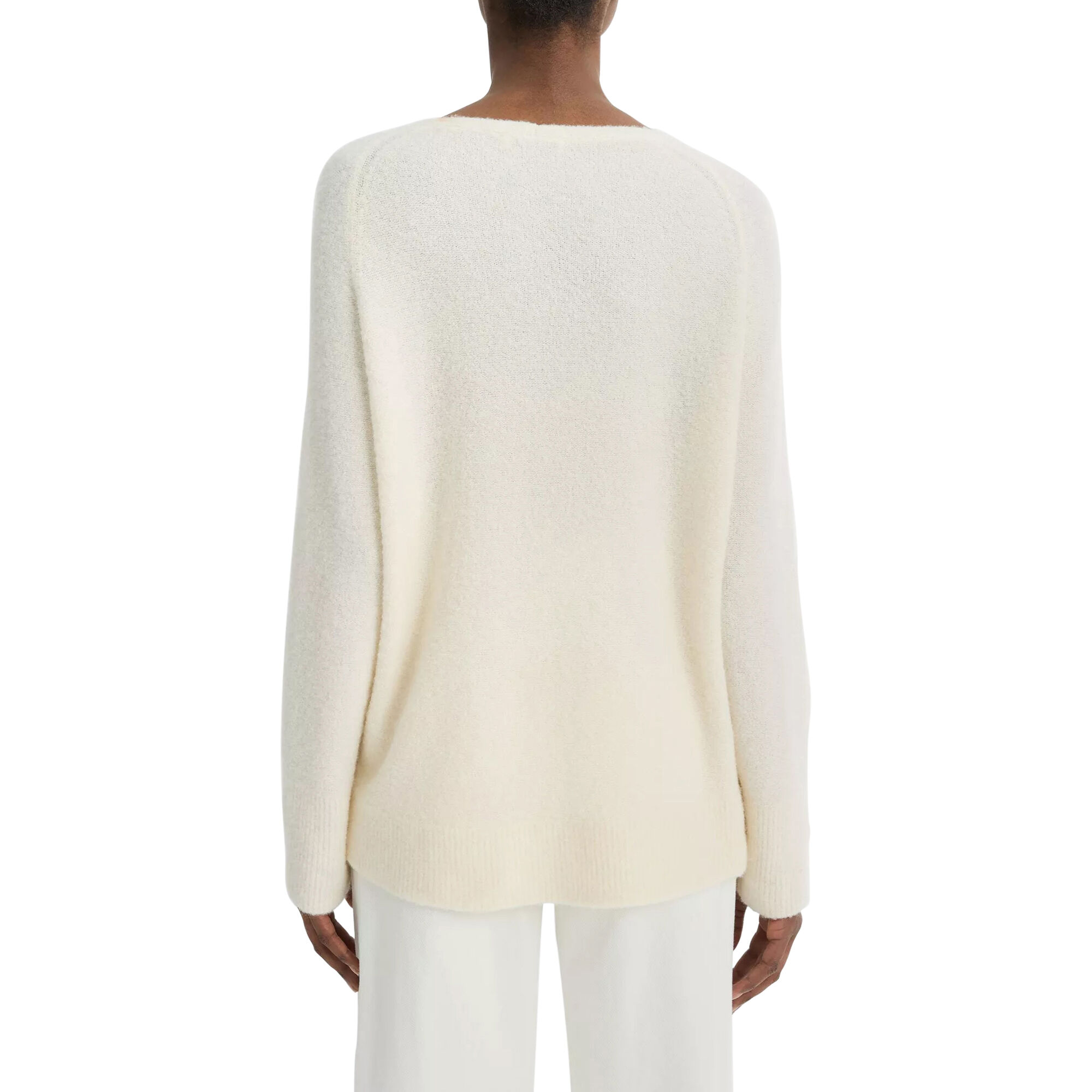 Boucle Wool-Blend Raglan Boat Neck Sweater