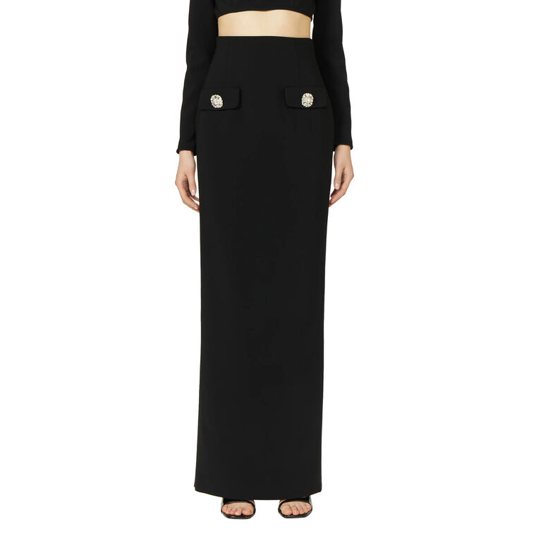 Zyla Crepe Maxi Pencil Skirt image number null