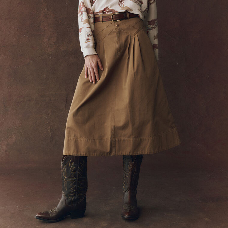 The Field Cotton Twill Midi Skirt image number null