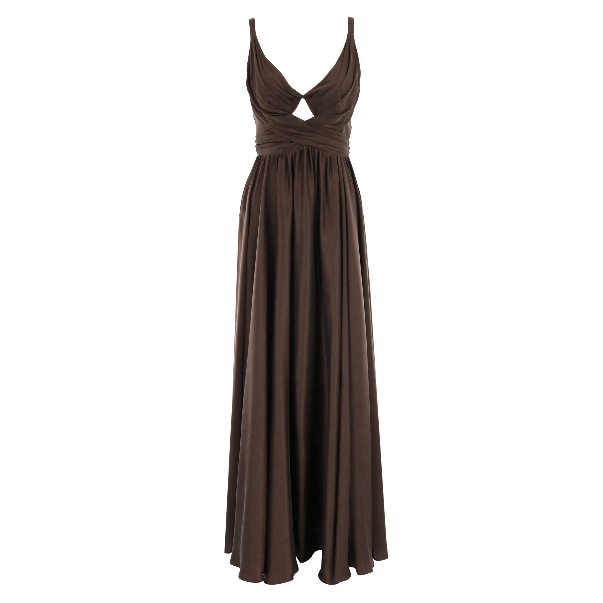 Draped Silk Maxi Dress