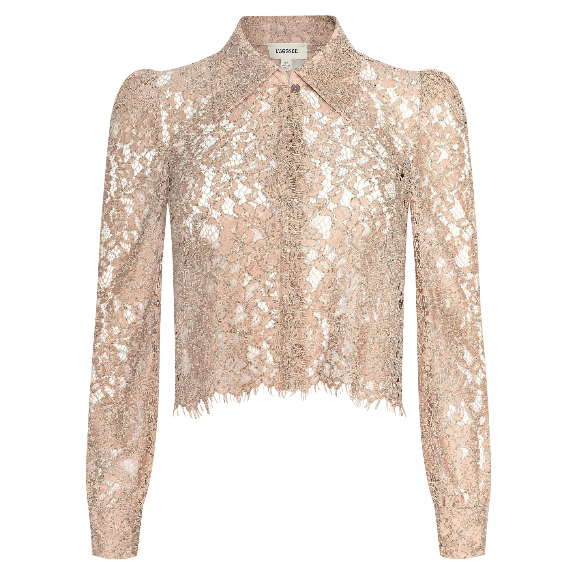 Anita Lace Button-Up Blouse